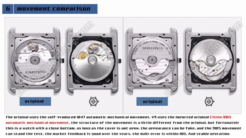 WSTA0029 1:1 replica watch and the genuine what is the difference V9 Factory Cartier Tank Mechanical Men
7