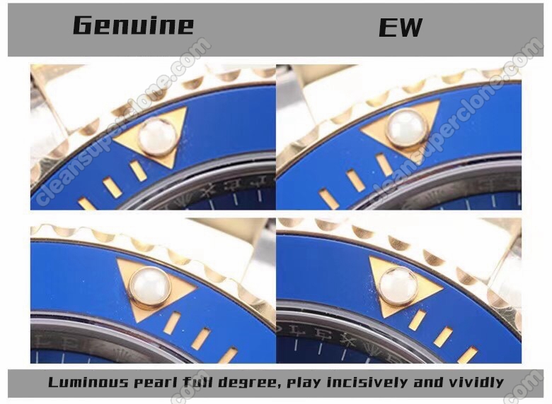 Rolex super clone watch compare the difference between the genuine EW Factory Submariner blue 126613 Mechanical Men
7