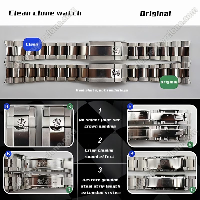 Rolex super clone watch compare the difference between the genuine Clean Factory Daytona 116500 Mechanical Men
7