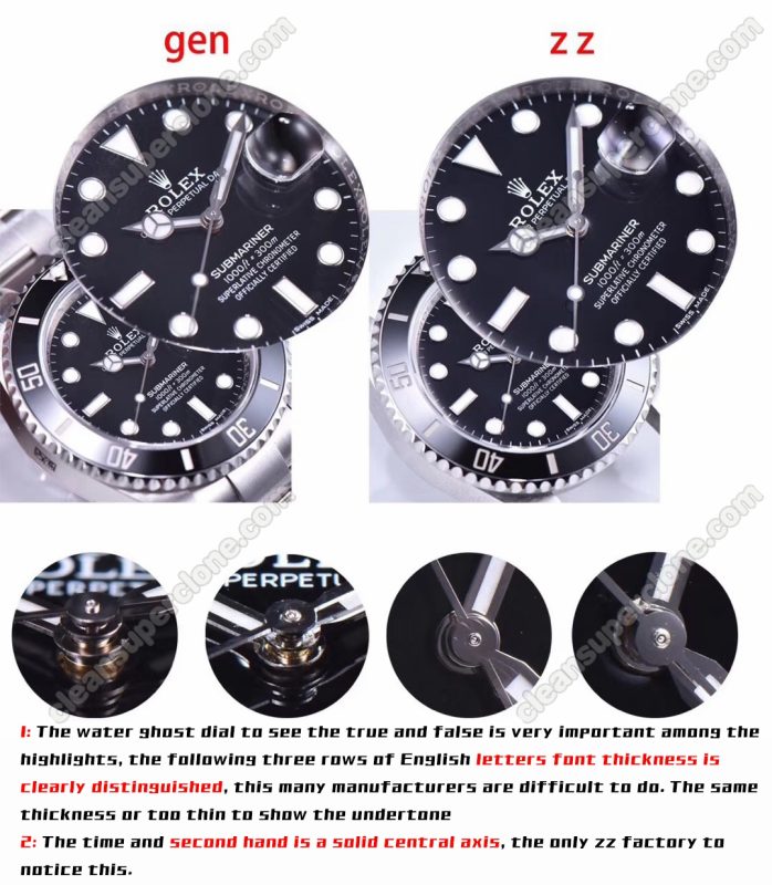 114060 1:1 replica watch and the genuine what is the difference ZZ Factory Rolex Submariner Mechanical Men
8