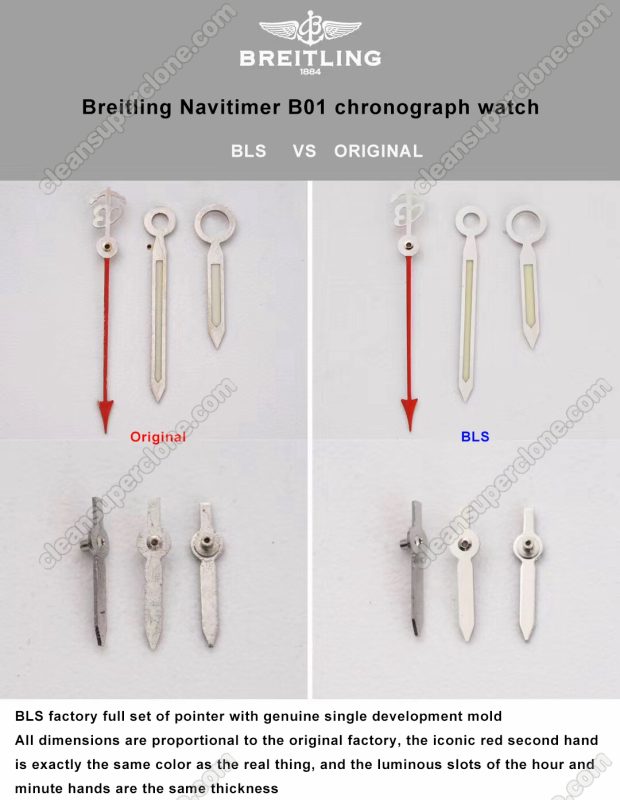 Breitling super clone watch compare the difference between the genuine BLS Factory Navitimer black AB012012 Mechanical Men
9