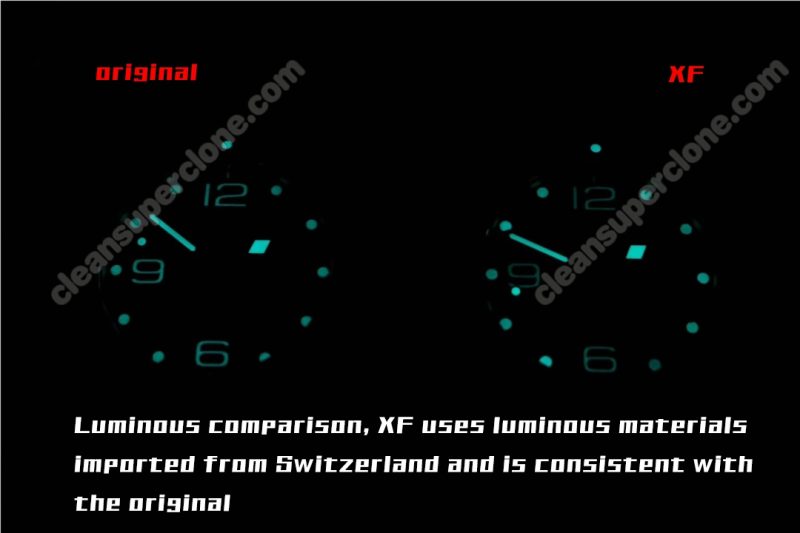 Longines super clone watch compare the difference between the genuine XF Factory green Hydroconquest L3.782 Mechanical Men
9