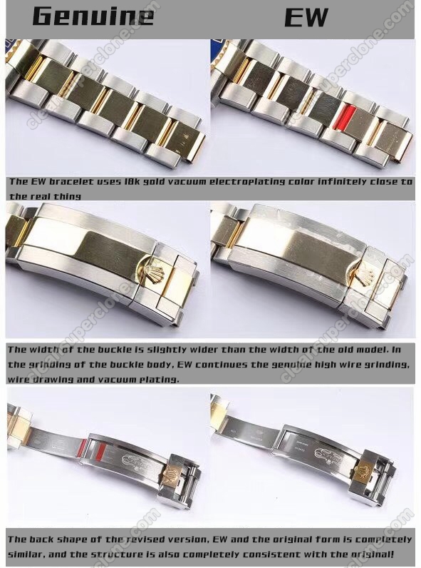 Rolex super clone watch compare the difference between the genuine EW Factory Submariner blue 126613 Mechanical Men
8