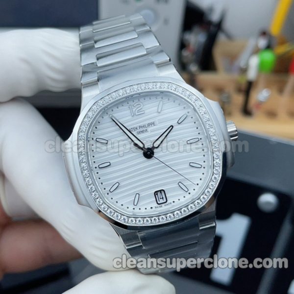 7118 1:1 Copy watch description and price 3K Factory Patek Philippe Nautilus white Mechanical women