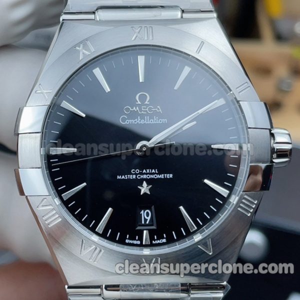 Constellation replica watch details and pricing TVS Factory Omega 131.10.39 black Mechanical men 2