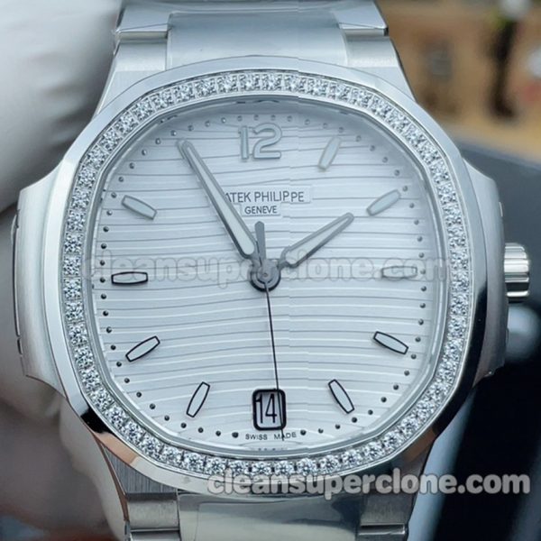 7118 1:1 Copy watch description and price 3K Factory Patek Philippe Nautilus white Mechanical women 2