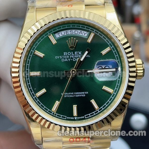 128238 1:1 Copy watch description and price TWS Factory Rolex Day-Date green 36mm Mechanical women 2