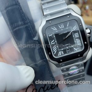 WSSA0037 1:1 Copy watch description and price BV Factory Cartier Santos black Mechanical men