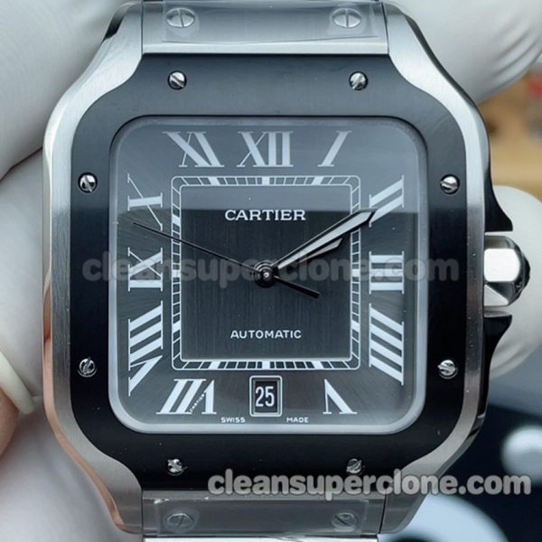 WSSA0037 1:1 Copy watch description and price BV Factory Cartier Santos black Mechanical men 2