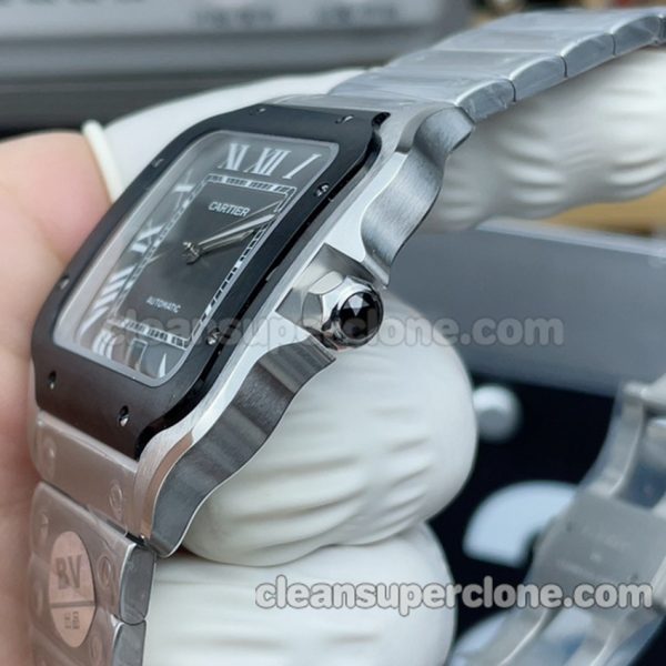 WSSA0037 1:1 Copy watch description and price BV Factory Cartier Santos black Mechanical men 5