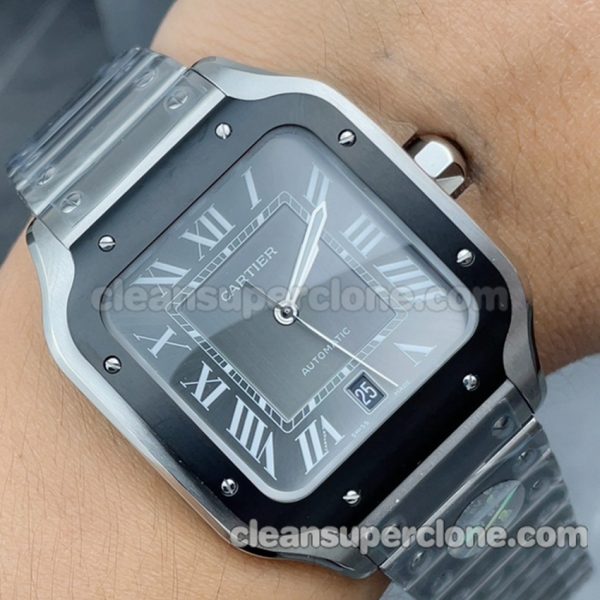 WSSA0037 1:1 Copy watch description and price BV Factory Cartier Santos black Mechanical men 8