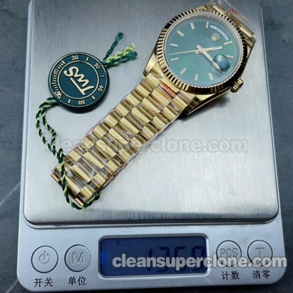 128238 1:1 Copy watch description and price TWS Factory Rolex Day-Date green 36mm Mechanical women 9