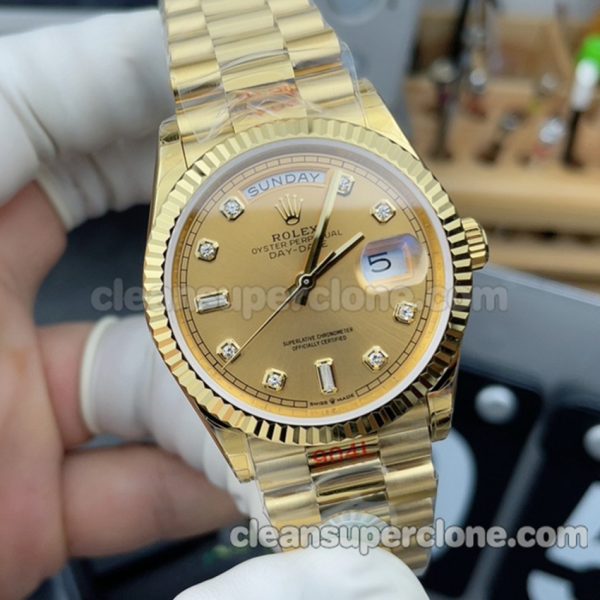 128238 1:1 Copy watch description and price TW Factory Rolex Day-date gold Mechanical men