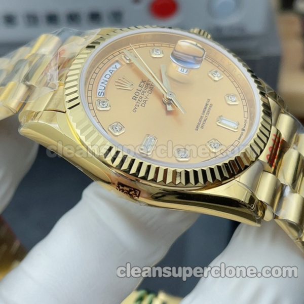 128238 1:1 Copy watch description and price TW Factory Rolex Day-date gold Mechanical men 3