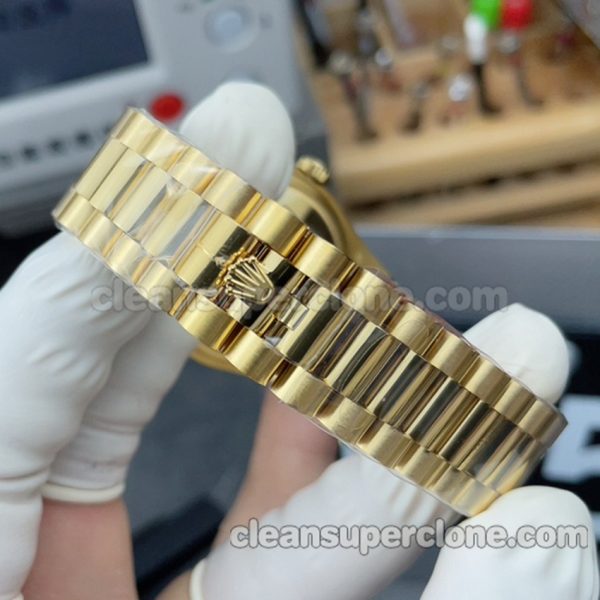 128238 1:1 Copy watch description and price TW Factory Rolex Day-date gold Mechanical men 9