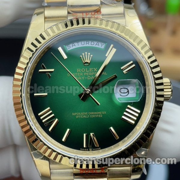 228238 1:1 Copy watch description and price QF Factory Rolex Day-date green 40mm Mechanical men 2