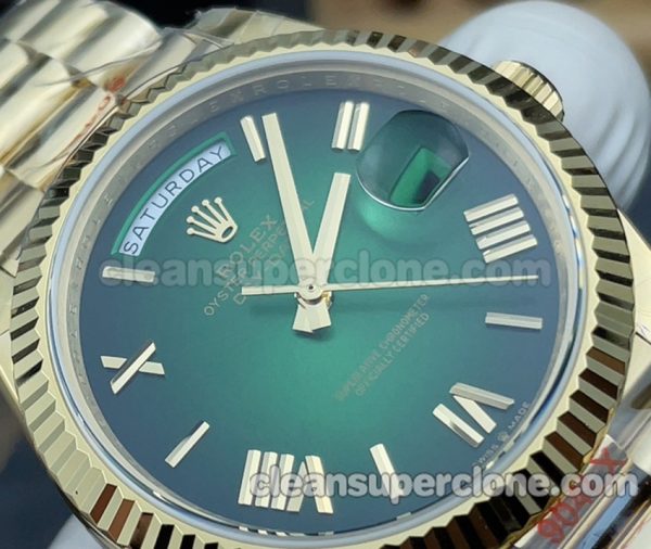 228238 1:1 Copy watch description and price QF Factory Rolex Day-date green 40mm Mechanical men 3