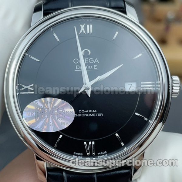 424.13.40 1:1 Copy watch description and price MKS Factory Omega Deville black Mechanical men 2