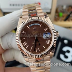 228235 1:1 Copy watch description and price GS Factory Rolex Day-date brown Mechanical men