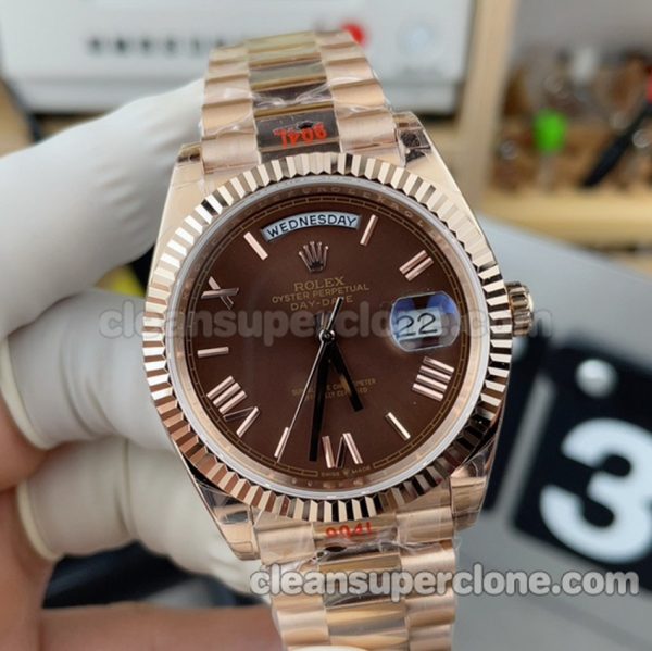 228235 1:1 Copy watch description and price GS Factory Rolex Day-date brown Mechanical men