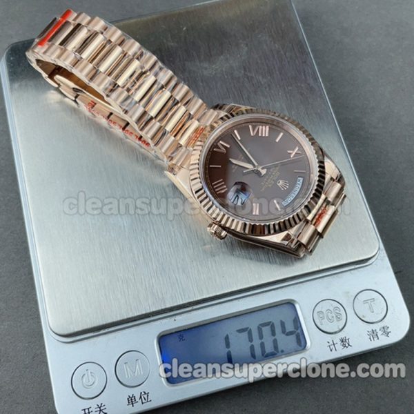 228235 1:1 Copy watch description and price GS Factory Rolex Day-date brown Mechanical men 9