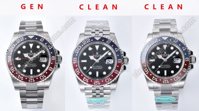 126710 1:1 replica watch and the genuine what is the difference Clean Factory red blue Rolex Gmt-master ll Mechanical Men
