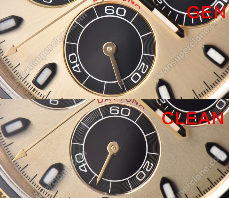 rolex super clone watch compare the difference between the genuine Clean Factory champagne Daytona 116518 Mechanical Men
4