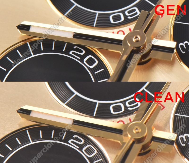 rolex super clone watch compare the difference between the genuine Clean Factory champagne Daytona 116518 Mechanical Men
5