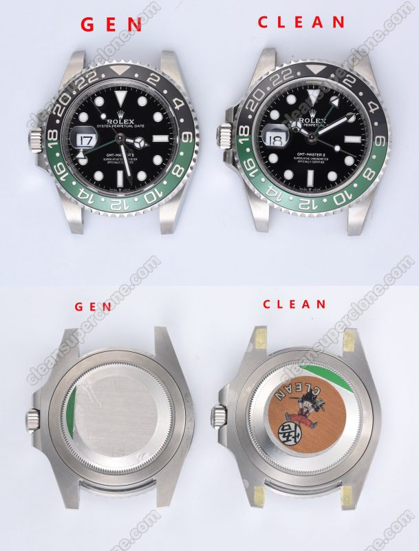 rolex super clone watch compare the difference between the genuine Clean Factory green black Gmt-master ll 126720 Mechanical Men
2