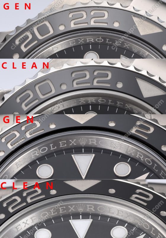 rolex super clone watch compare the difference between the genuine Clean Factory green black Gmt-master ll 126720 Mechanical Men
3