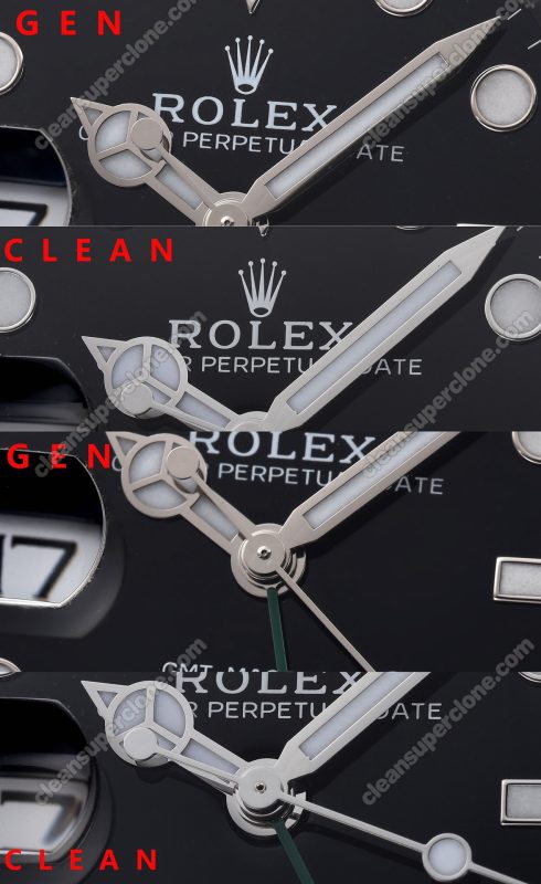 rolex super clone watch compare the difference between the genuine Clean Factory green black Gmt-master ll 126720 Mechanical Men
4