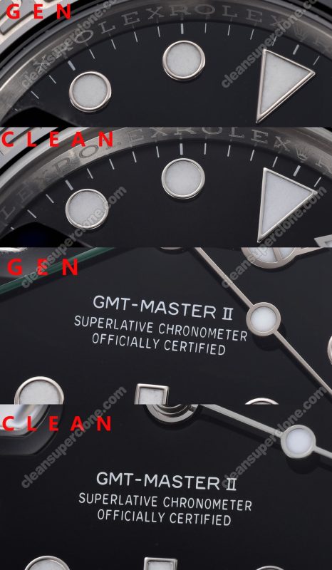 rolex super clone watch compare the difference between the genuine Clean Factory green black Gmt-master ll 126720 Mechanical Men
5