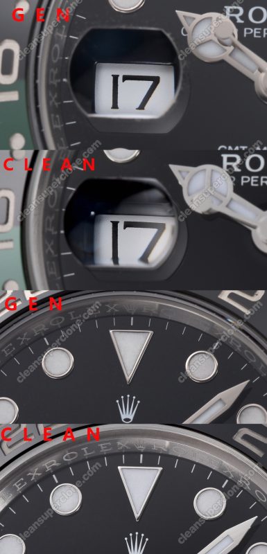 rolex super clone watch compare the difference between the genuine Clean Factory green black Gmt-master ll 126720 Mechanical Men
6