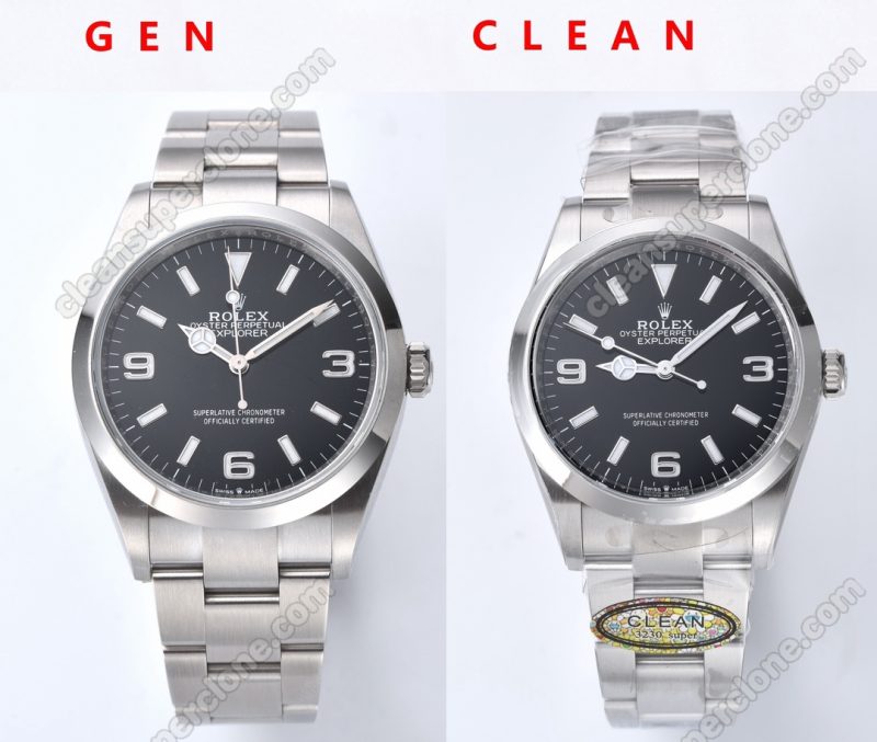 Explorer replica watch and the original What is the difference Clean Factory Black Rolex 124270 Mechanical Men
