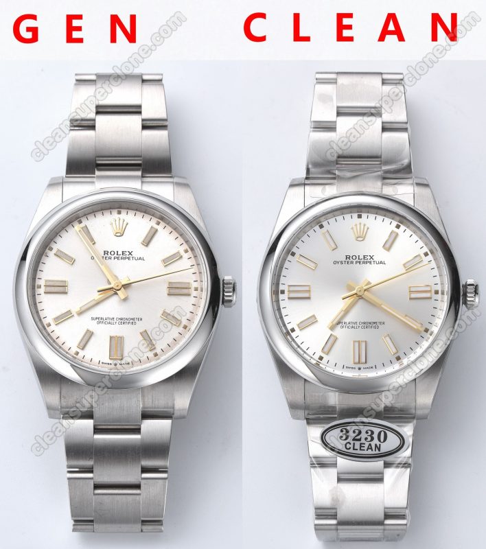 Oyster perpetual replica watch and the original What is the difference Clean Factory silver Rolex 124300 Mechanical Men
