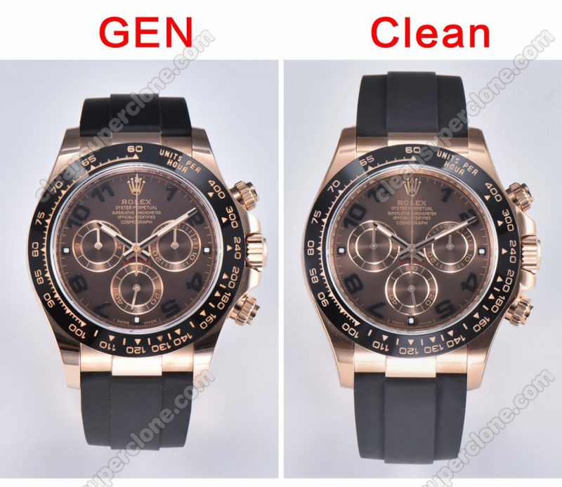 116515 1:1 replica watch and the genuine what is the difference Clean Factory chocolate Rolex Daytona Mechanical Men
