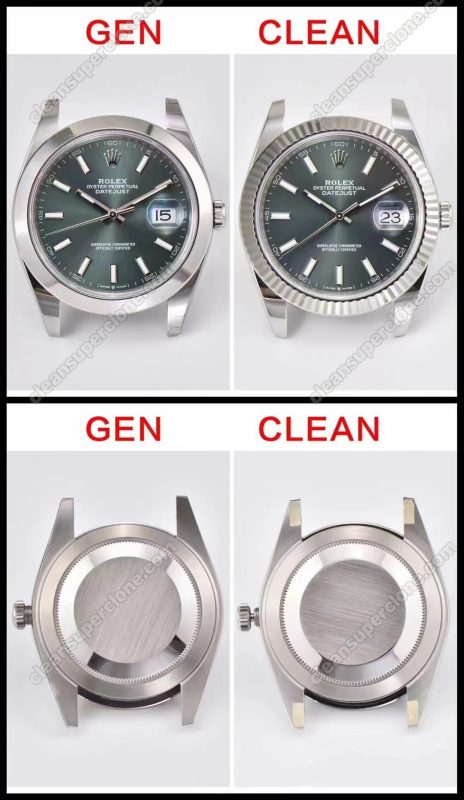 rolex super clone watch compare the difference between the genuine Clean Factory green Dateiust 126334 Mechanical Men
