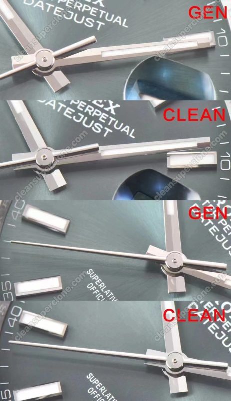 rolex super clone watch compare the difference between the genuine Clean Factory green Dateiust 126334 Mechanical Men
7