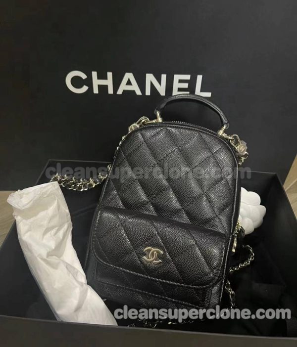 cowhide bag 1:1 Copy description and price black Chanel backpack women