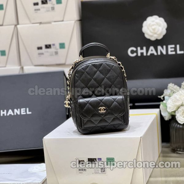 cowhide bag 1:1 Copy description and price black Chanel backpack women 4