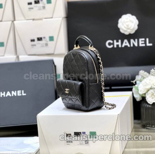 cowhide bag 1:1 Copy description and price black Chanel backpack women 5