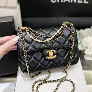 Sheepskin bag 1:1 Copy description and price black Chanel Crossbody women 2