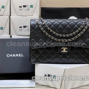 cowhide bag 1:1 Copy description and price black Chanel Crossbody women