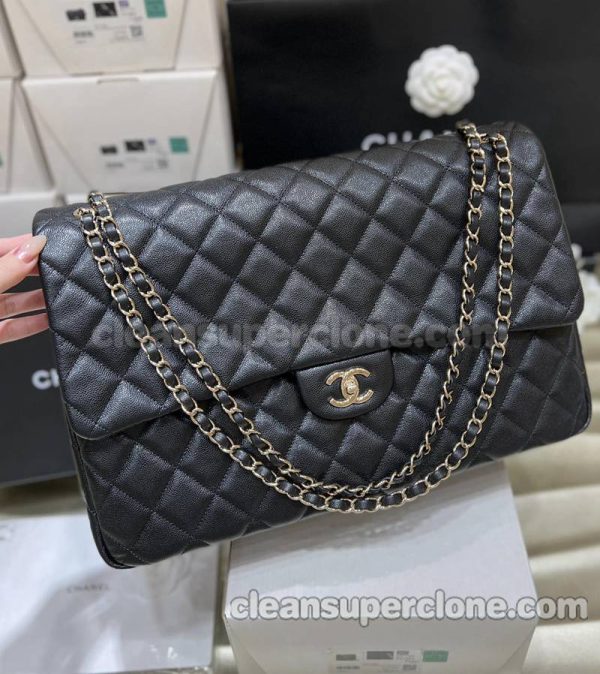 cowhide bag 1:1 Copy description and price black Chanel Crossbody women 2