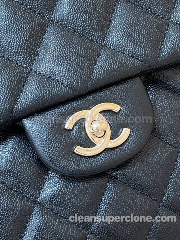 cowhide bag 1:1 Copy description and price black Chanel Crossbody women 9