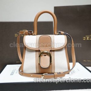 Delvaux bag Super Clone picture and price Brown and White Handbag cowhide women