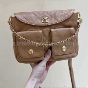 cowhide bag 1:1 Copy description and price brown Small Chanel Crossbody women