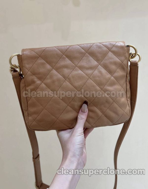 cowhide bag 1:1 Copy description and price brown Small Chanel Crossbody women 3