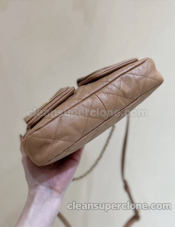 cowhide bag 1:1 Copy description and price brown Small Chanel Crossbody women 4