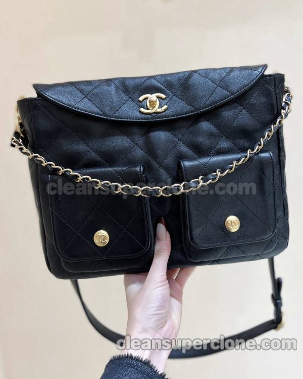 Crossbody bag replica details and pricing black Large Chanel cowhide women